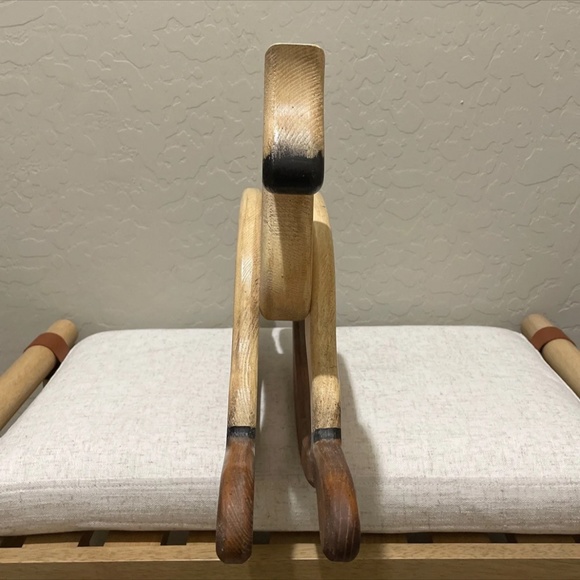 Boho Vintage Small Wooden Rocking Horse - Picture 5 of 8